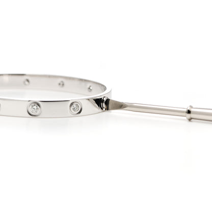 Cartier 18K White Gold 10 Diamond LOVE Bracelet 16 6 of 6