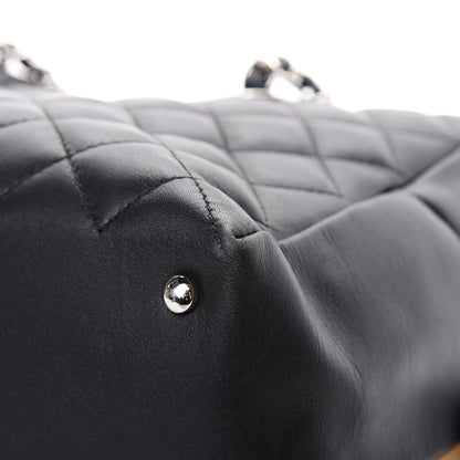 Chanel Calfskin Quilted Feather Weight Bowling Bag Black Beige 9 of 15