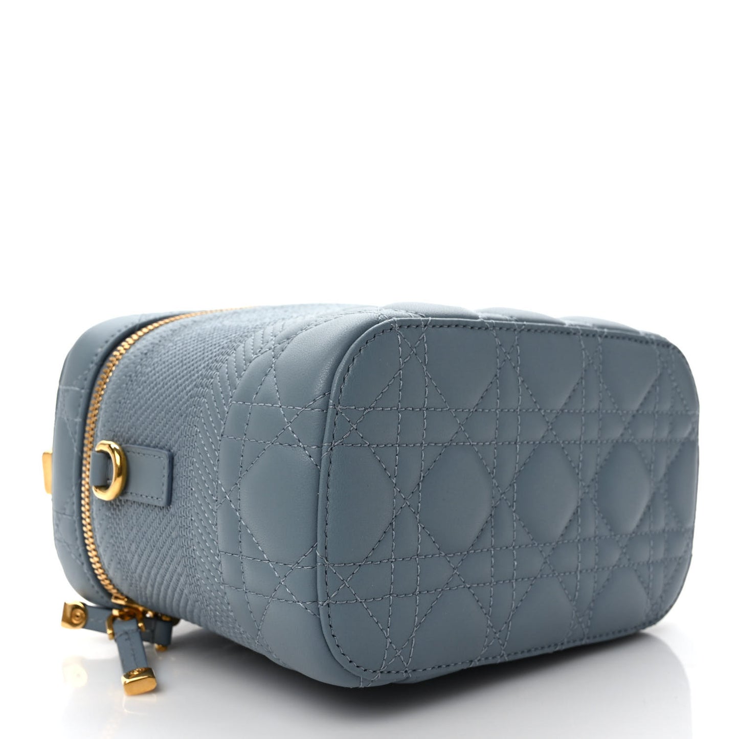 Lambskin Cannage Small Diortravel Vanity Case Cloud Blue