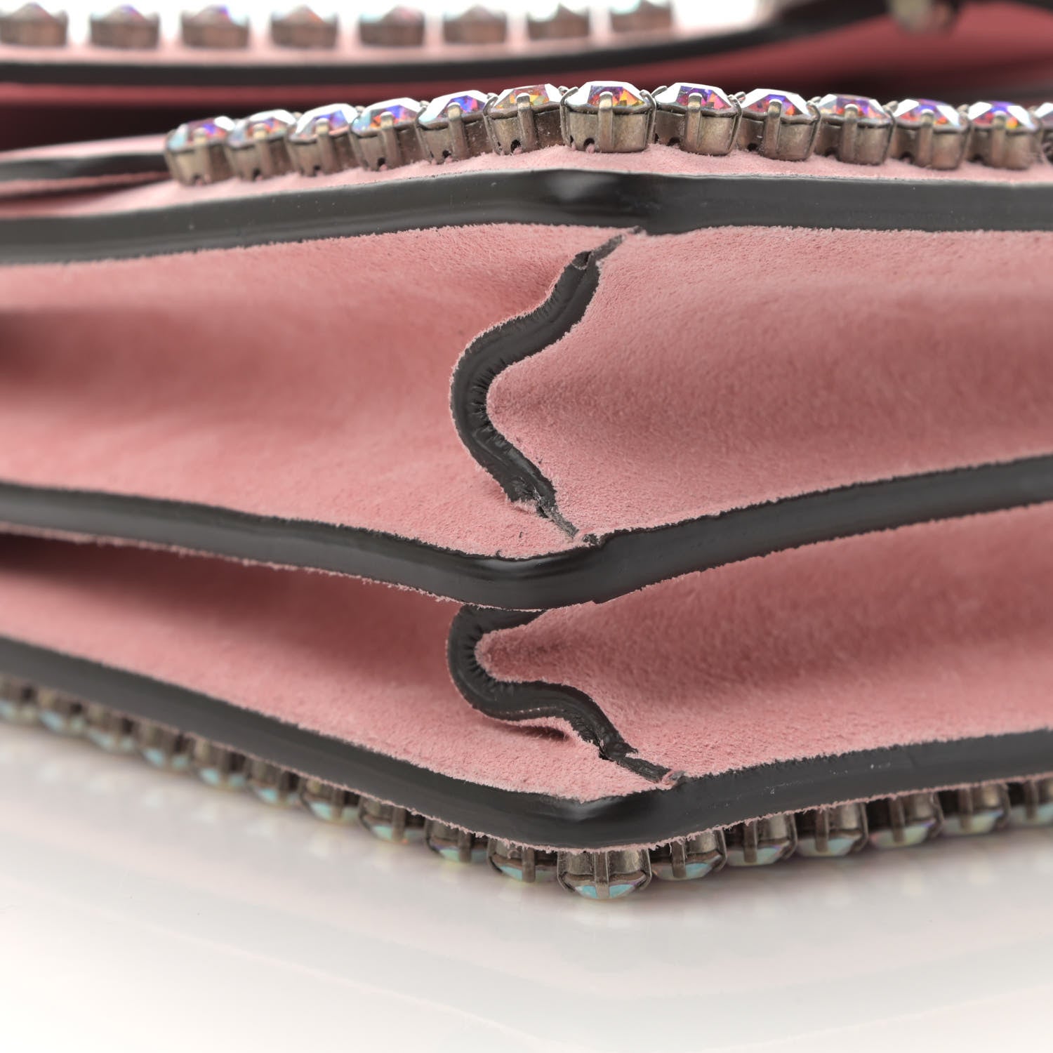Gucci Suede Crystal Small Dionysus Shoulder Bag Peonia 9 of 13