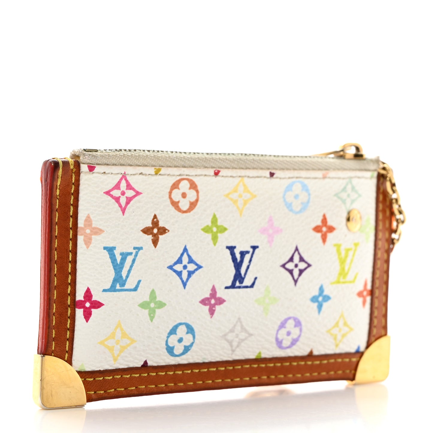 Monogram Multicolor Key Pouch White