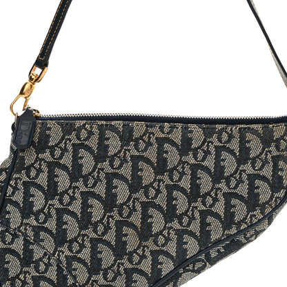 Christian Dior Monogram Mini Saddle Pochette Navy 8 of 15