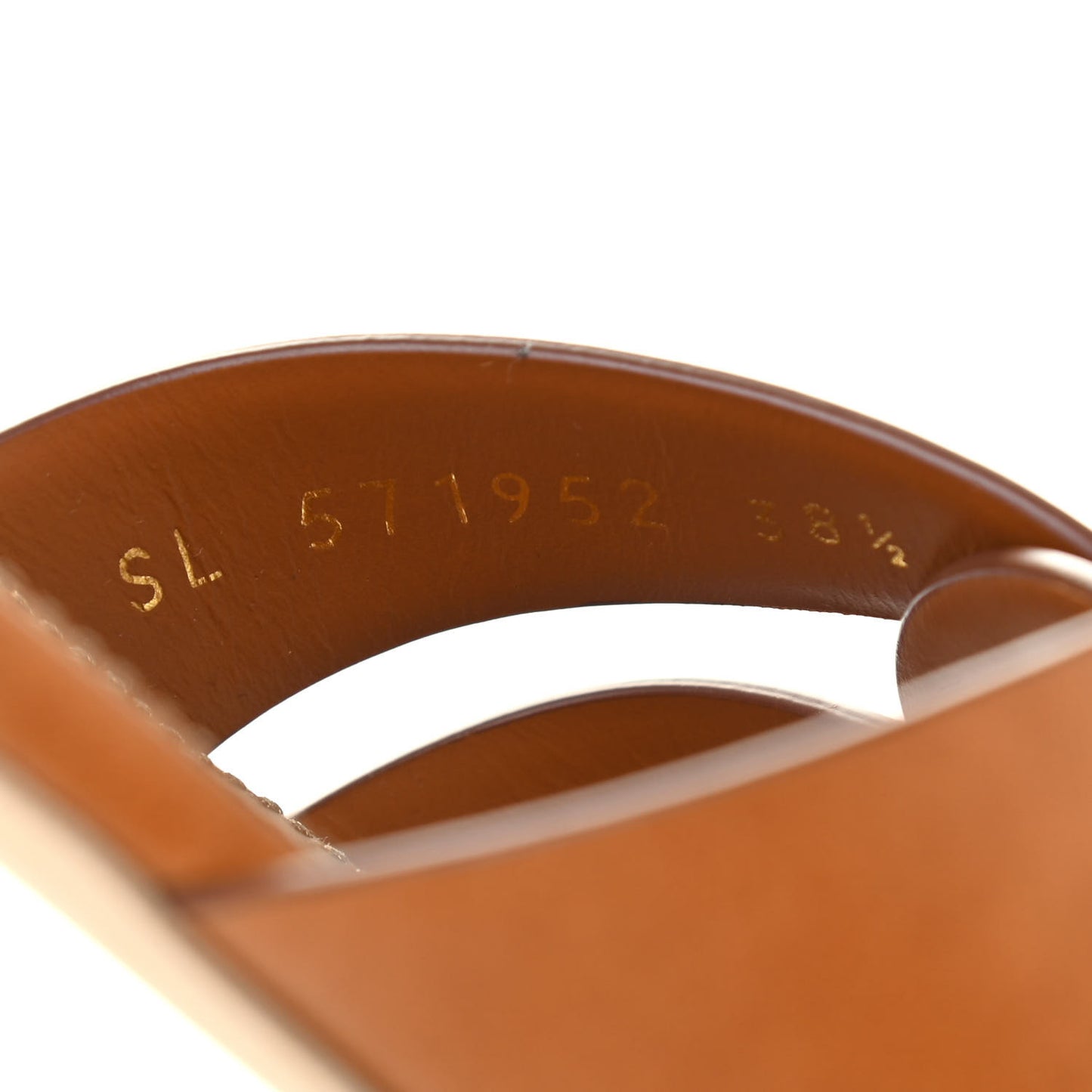 Calfskin Tribute 05 Slide Sandals 38.5 Amber