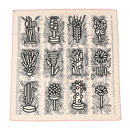 Hermes Cashmere Silk Botanica Grafica Shawl 140 Naturel Black Orange 1 of 11