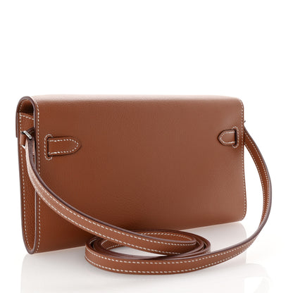 Hermes Evercolor Kelly Wallet To Go Gold 3 of 11