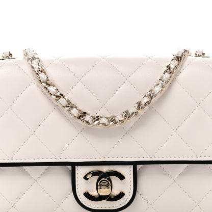 Chanel Lambskin Quilted Resin CC Mini Flap Bag White Black 9 of 11