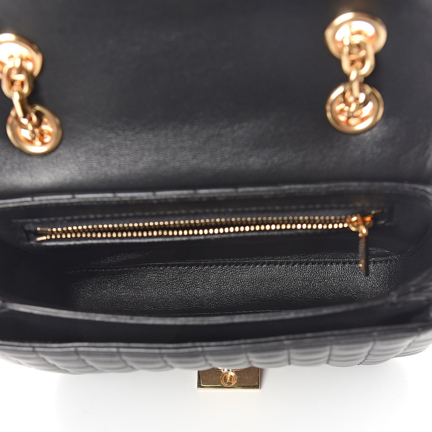 Calfskin Quilted Small C Bag Black