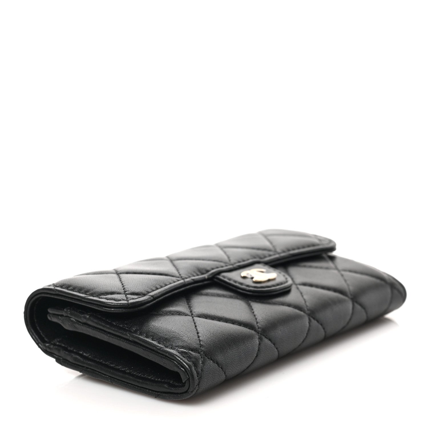 Chanel Lambskin Quilted Medium Flap Wallet Black 4 of 7
