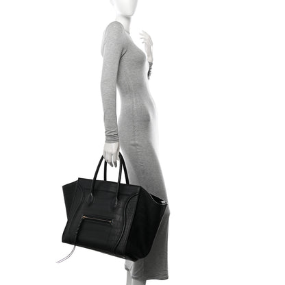Celine Crocodile Embossed Calfskin Large Phantom Luggage Black 2 of 14