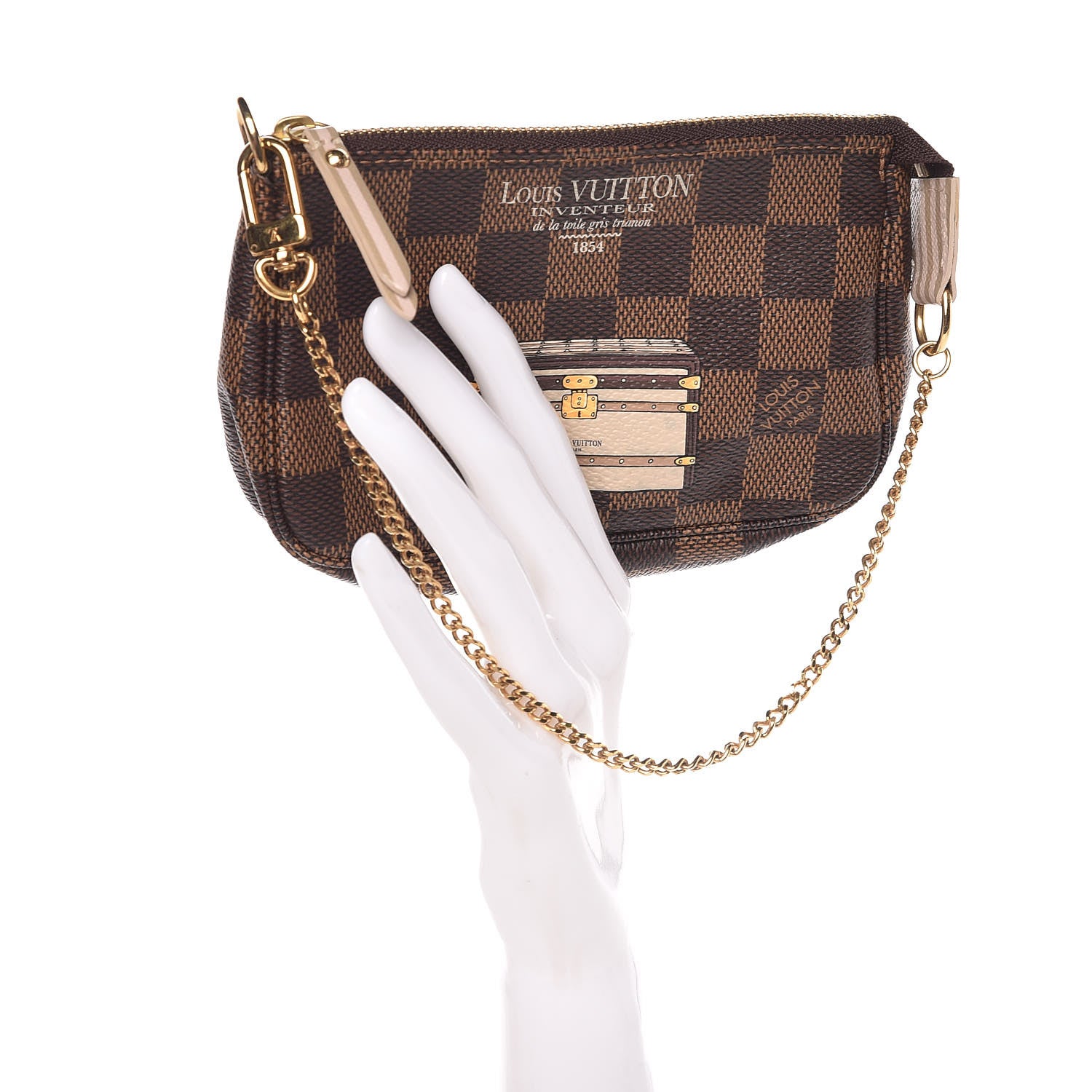 Louis Vuitton Damier Ebene Trunks and Locks Mini Pochette Accessories 2 of 10