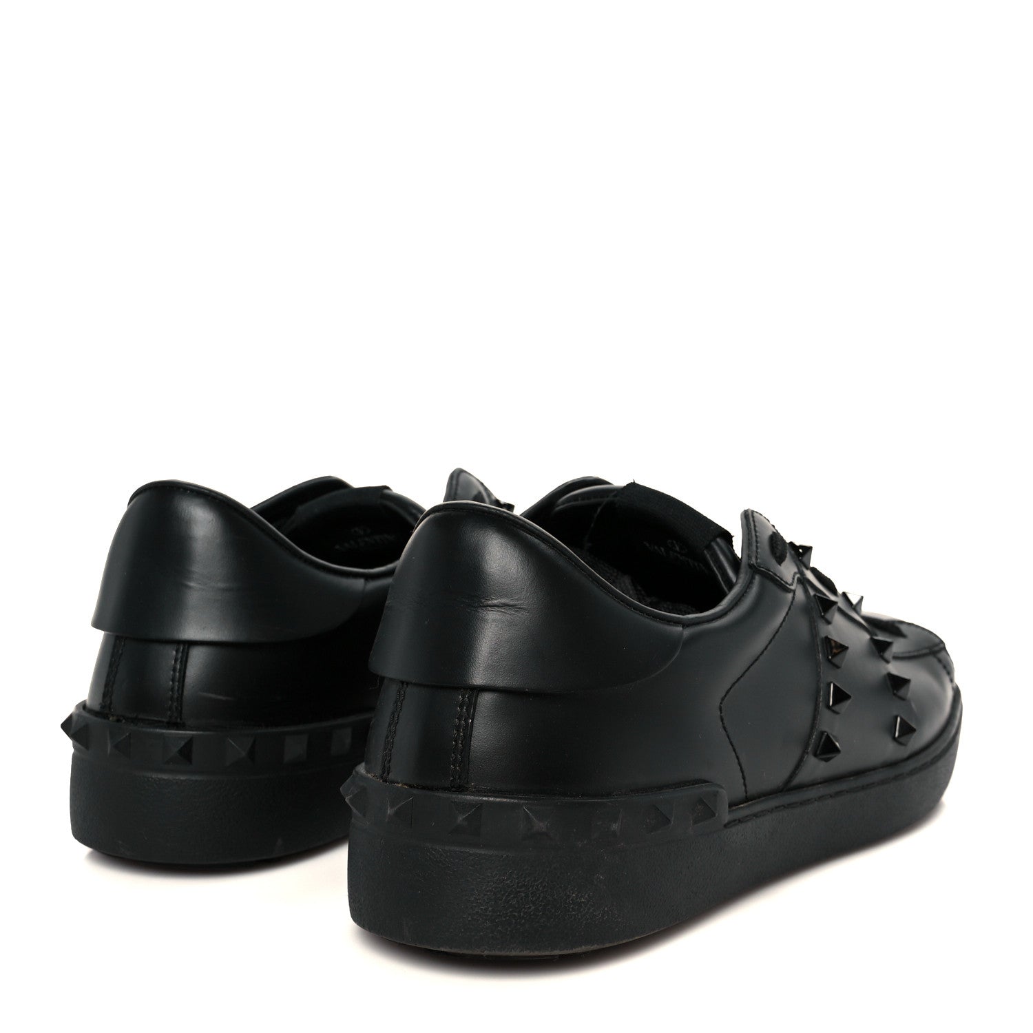 Valentino Garavani Calfskin Mens Rockstud Untitled Open Sneakers 43 Black 5 of 10