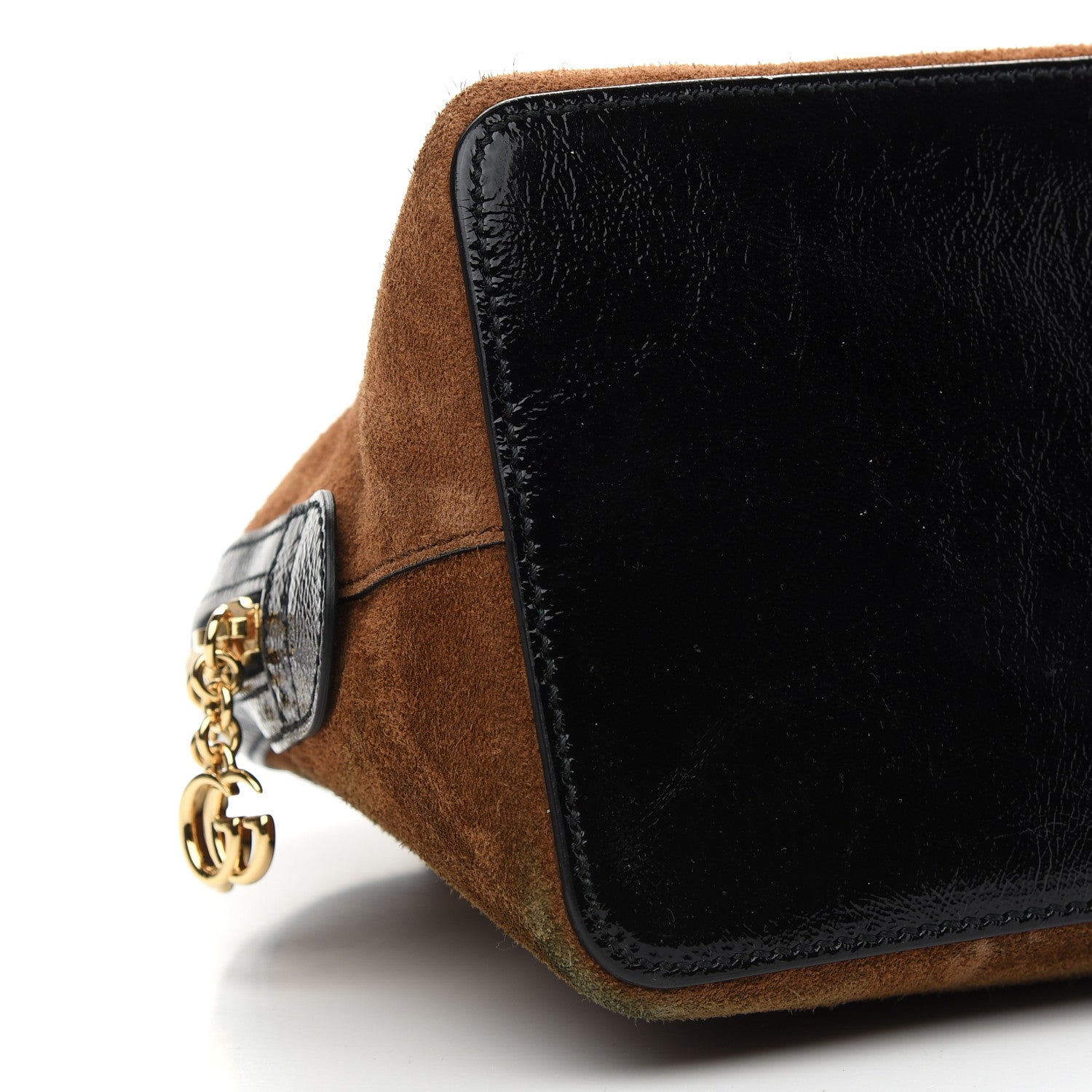Gucci Suede Patent Web Medium Ophidia Top Handle Dome Bag Nocciola Black 8 of 9