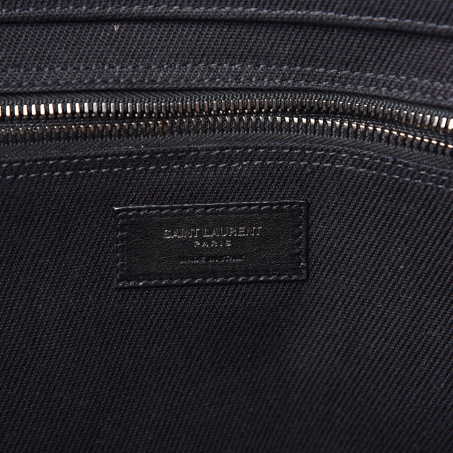 Linen Calfskin Rive Gauche Tote Black
