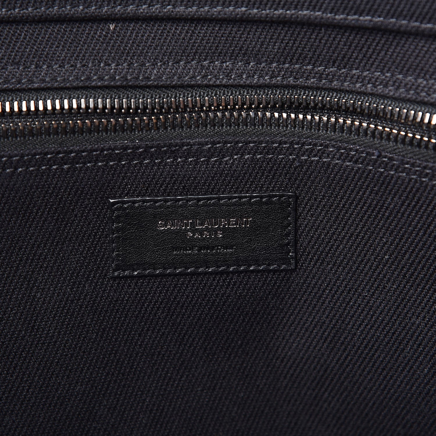 Saint Laurent Linen Calfskin Rive Gauche Tote Black 6 of 10