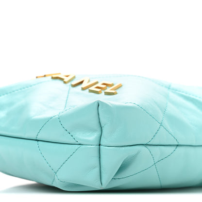 Chanel Shiny Calfskin Quilted Mini Chanel 22 Turquoise 10 of 10
