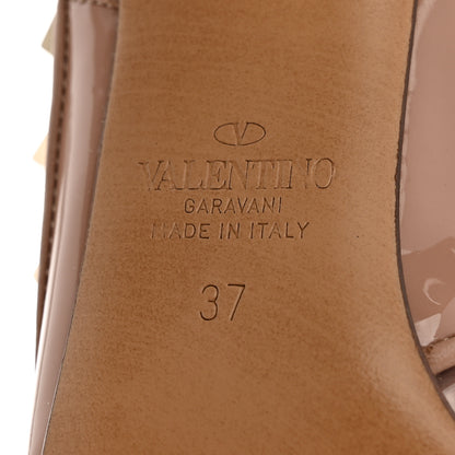 Valentino Garavani Patent PVC Rockstud Ankle Strap 100mm Pumps 37 Rose 7 of 10