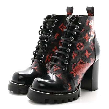 Louis Vuitton Patent Calfskin Catogram Star Trail Ankle Boots 36 Black Marron 4 of 9
