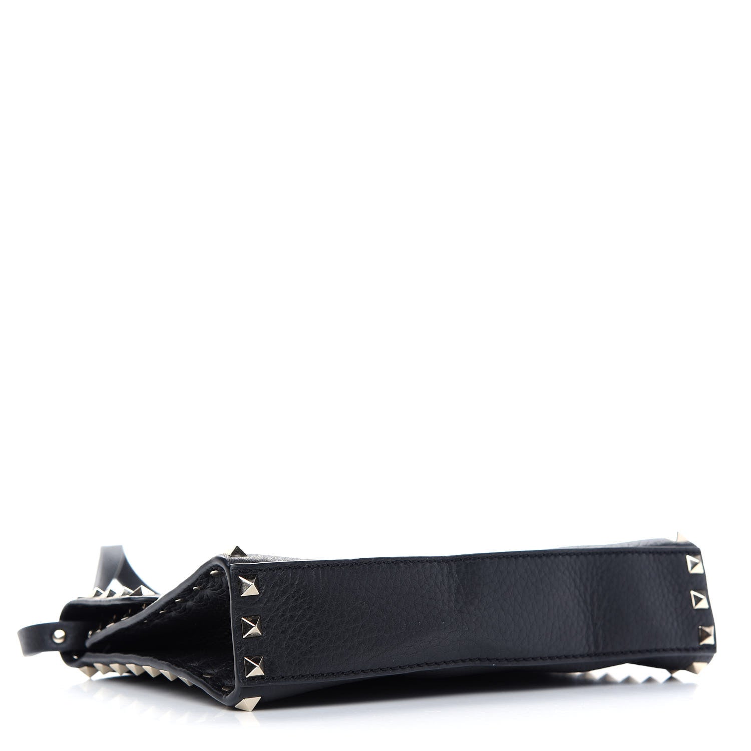 Valentino Garavani Pebbled Calfskin Medium Rockstud Flip Lock Crossbody Bag Black 3 of 7