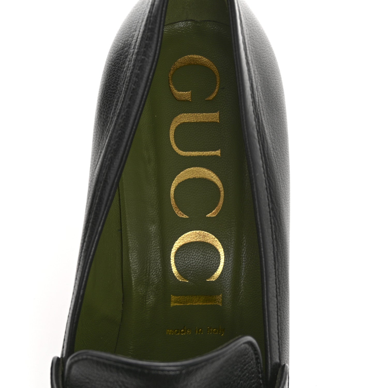 Gucci Goatskin Houdan Mid Heel Platform Loafers 41 Black 7 of 9