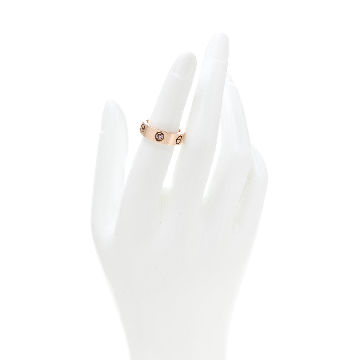 Cartier 18K Pink Gold Pink Sapphire 5.5mm LOVE Ring 50 5.25 2 of 5