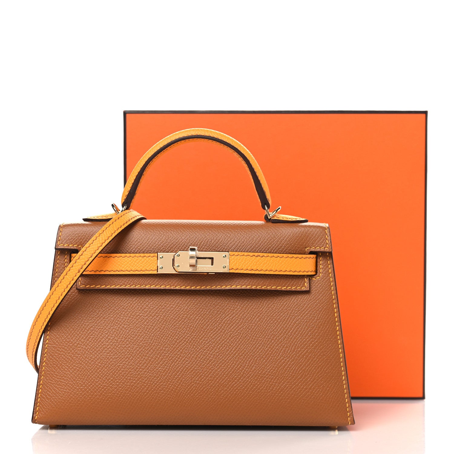 Hermes Epsom Horseshoe Mini Kelly Sellier 20 Gold Jaune D'Or 11 of 11