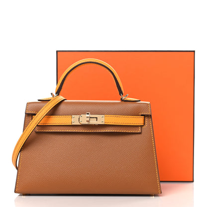 Hermes Epsom Horseshoe Mini Kelly Sellier 20 Gold Jaune D'Or 11 of 11