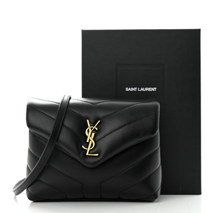 Saint Laurent Calfskin Y Quilted Monogram Toy Loulou Crossbody Bag Black 11 of 11