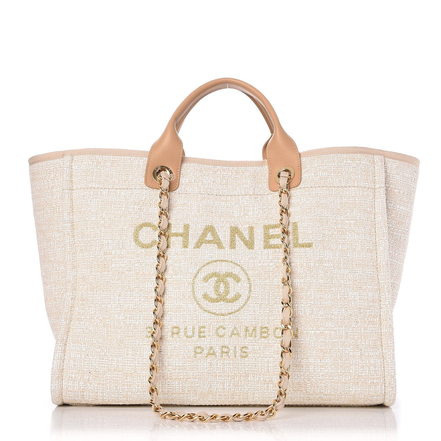 Canvas Large Deauville Tote Light Beige