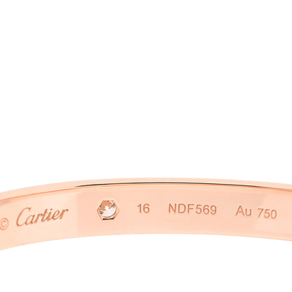Cartier 18K Pink Gold 4 Diamond LOVE Bracelet 16 3 of 5