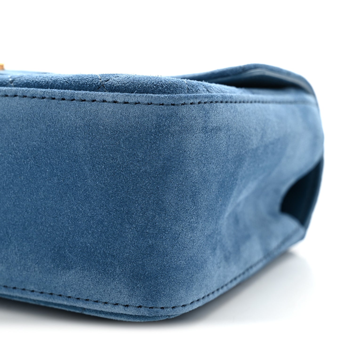 Suede Calfskin Mini Souplissimo Flap Blue