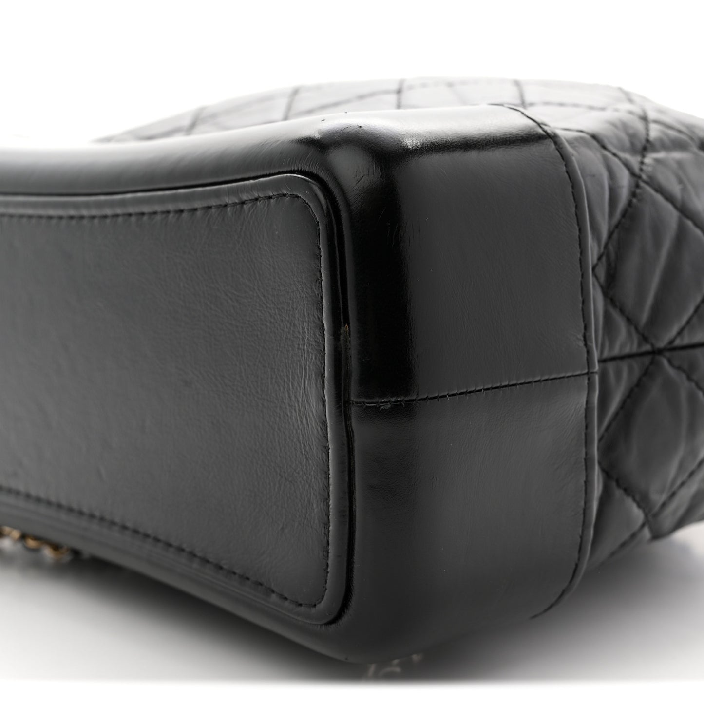 Aged Calfskin Quilted Small Gabrielle Backpack Black