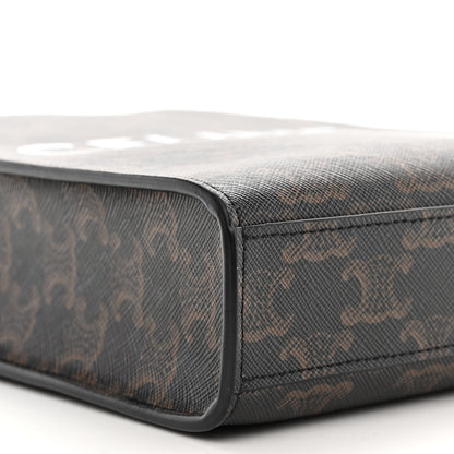 Celine Triomphe Canvas Calfskin Mini Vertical Cabas Tan 8 of 9