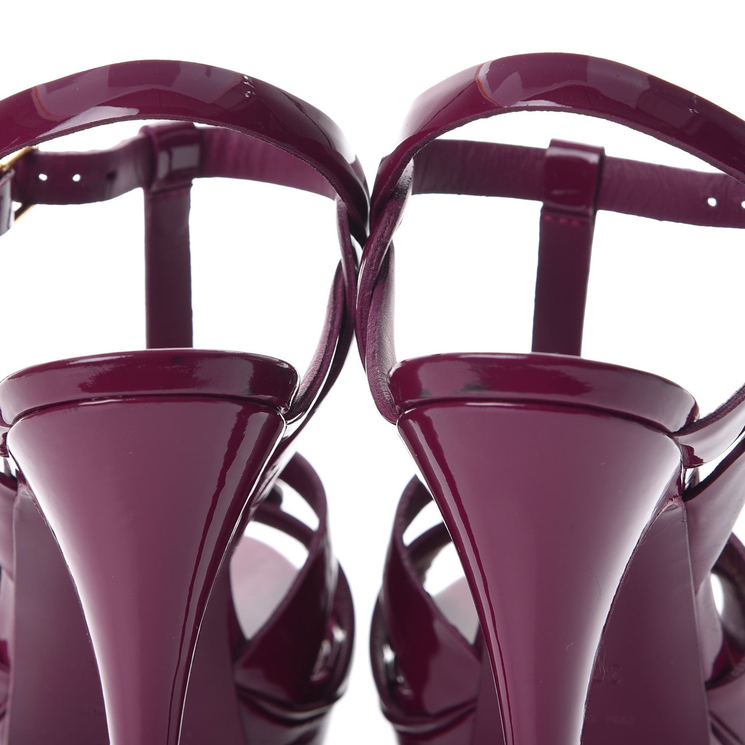 Saint Laurent Patent Tribute 105 Platform Sandals 37.5 Cherry 11 of 15