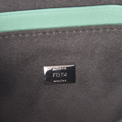 Fendi Nappa Rabbit Fox Fur Micro Buggie Baguette Verde Acqua 9 of 12