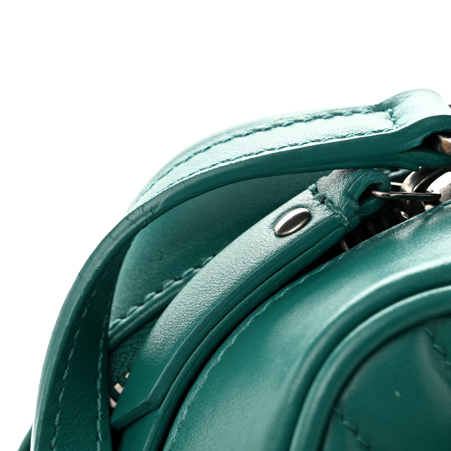 Saint Laurent Calfskin Matelasse Monogram Lou Camera Bag Green 13 of 16