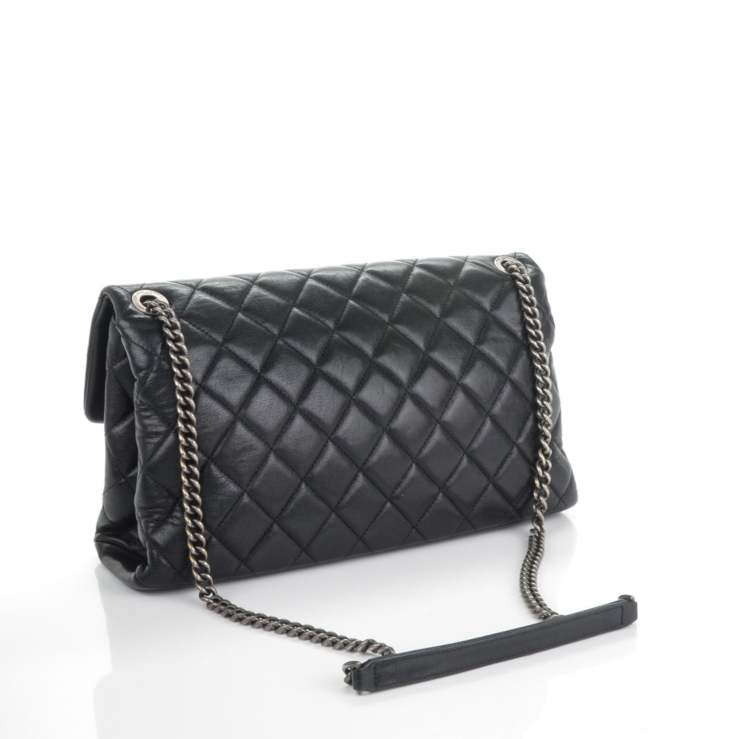 Goatskin Quilted Flap Black