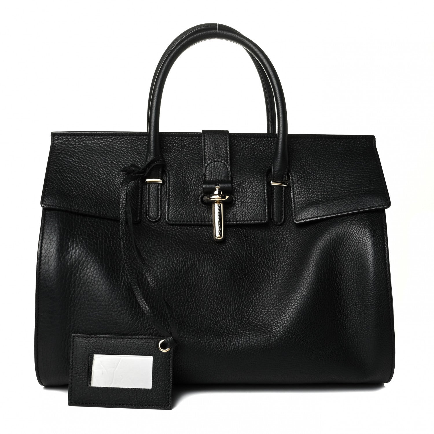Balenciaga Grained Calfskin M Tube Round Tote Black 1 of 7