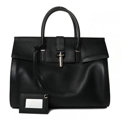Balenciaga Grained Calfskin M Tube Round Tote Black 1 of 7