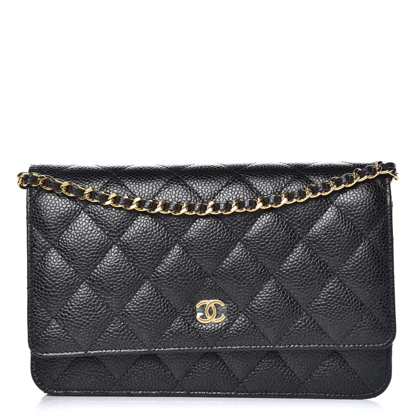 Caviar Quilted Wallet On Chain WOC Black
