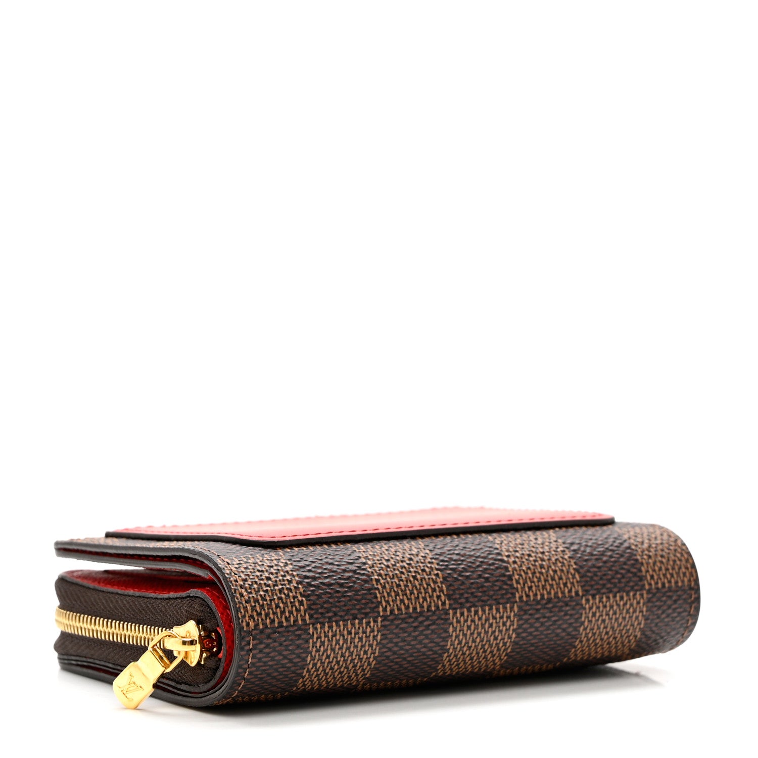 Louis Vuitton Damier Ebene Lou Zippy Compact Wallet Cerise Red 3 of 6