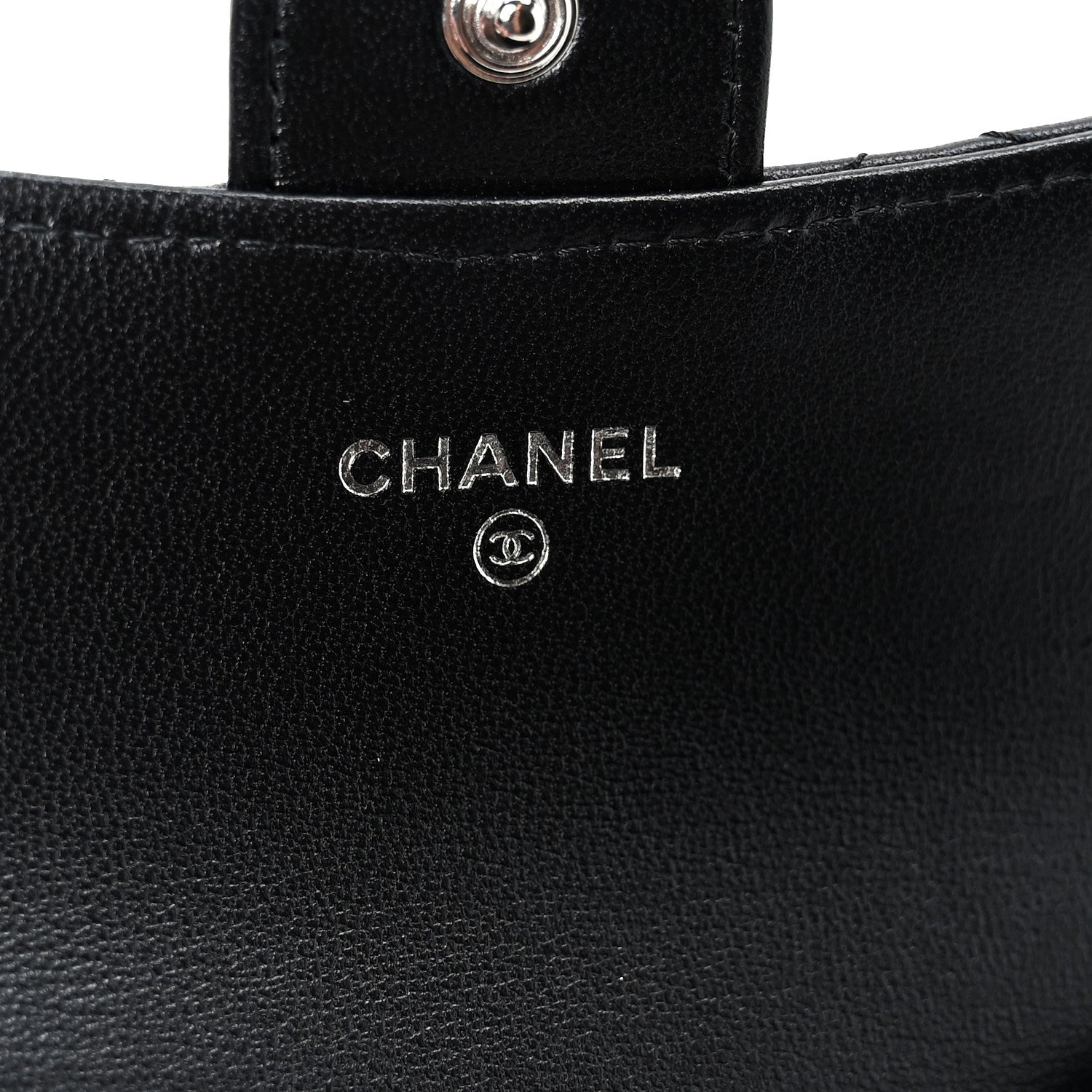 Chanel Lambskin Quilted Flap Card Holder Wallet So Black 7 of 10