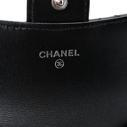 Chanel Lambskin Quilted Flap Card Holder Wallet So Black 7 of 10