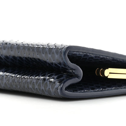 Saint Laurent Snakeskin Midnight Clutch Black 7 of 15