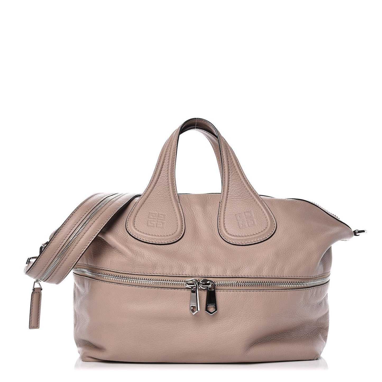 Grained Calfskin Medium Zip Animation Nightingale Taupe