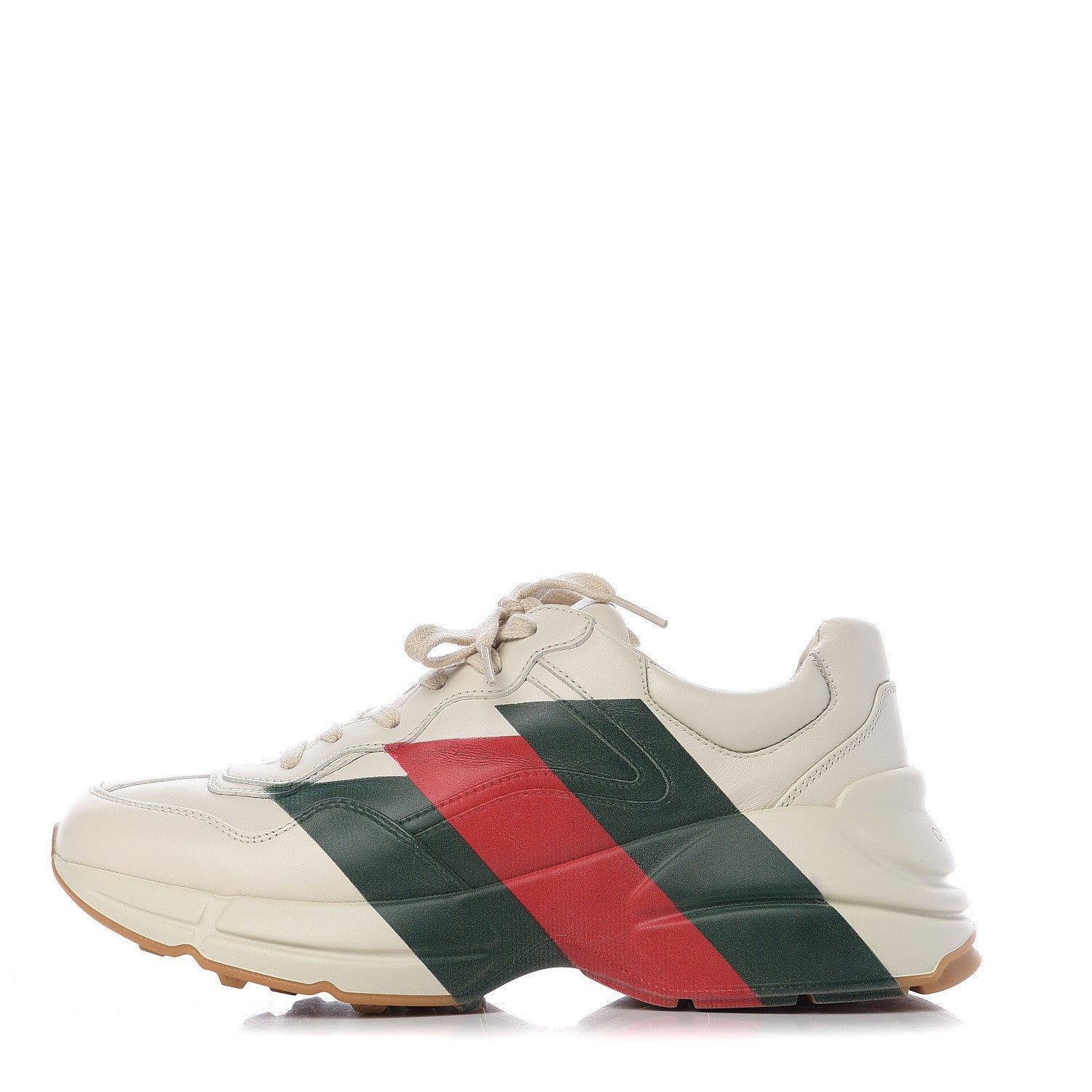Gucci Calfskin Web Printed Mens Rhyton Sneakers 6.5 Mystic White 1 of 8