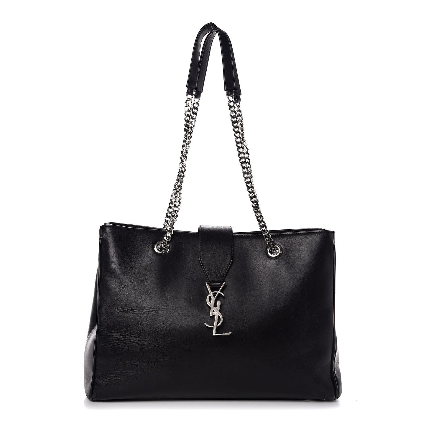 Calfskin Classic Monogram Shopping Bag Black