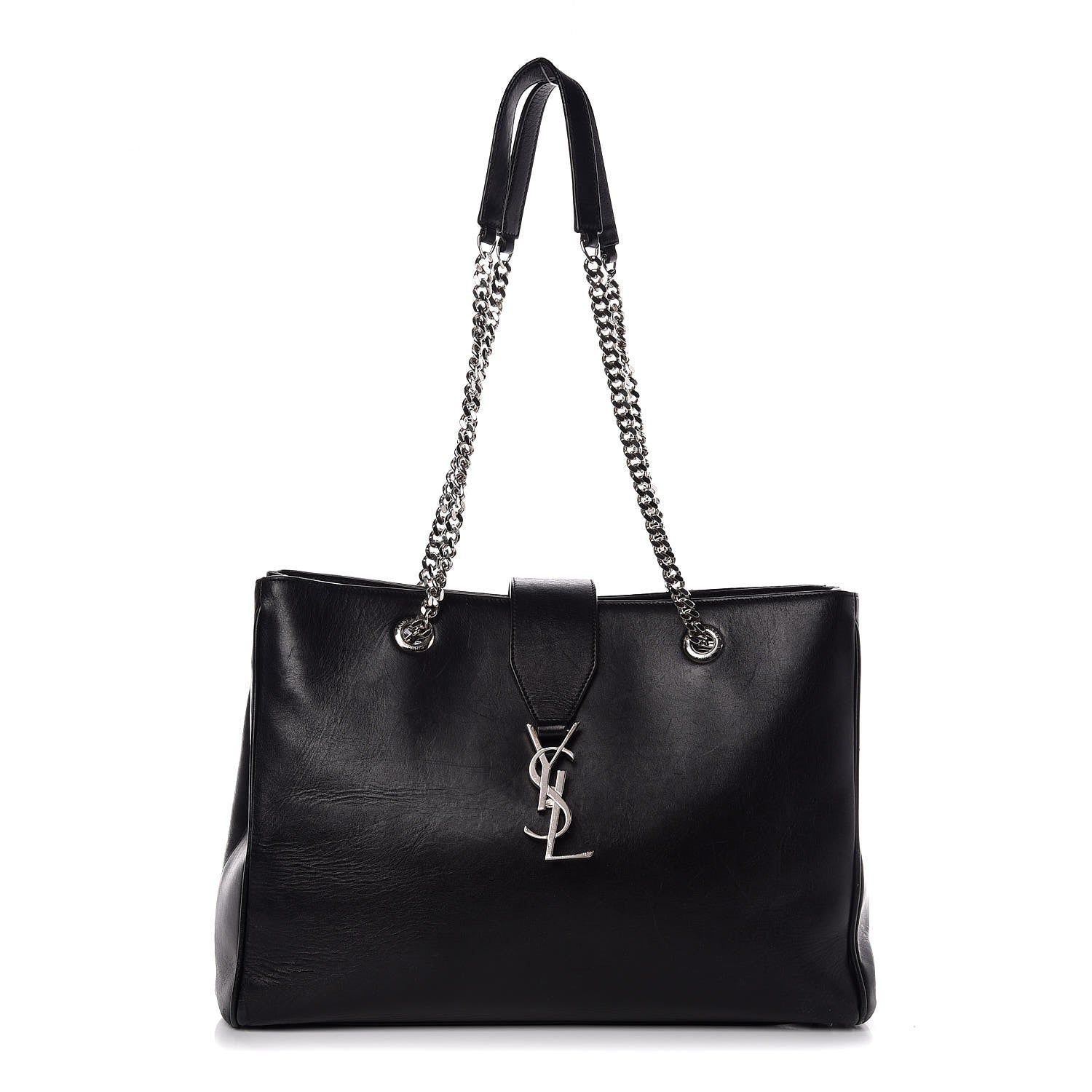 Saint Laurent Calfskin Classic Monogram Shopping Bag Black 1 of 12