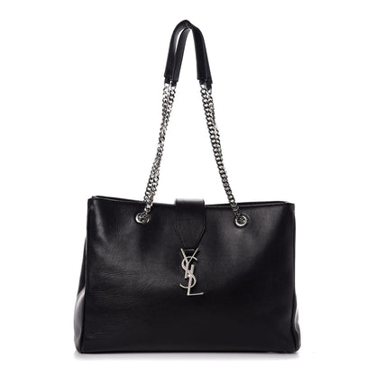 Saint Laurent Calfskin Classic Monogram Shopping Bag Black 1 of 12