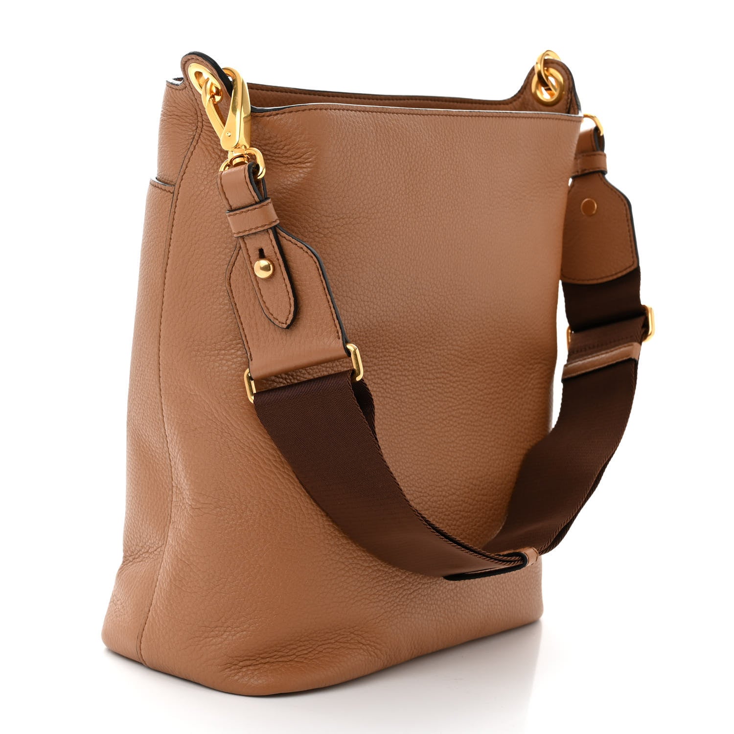 Prada Vitello Phenix Metal Hobo Caramel 3 of 11