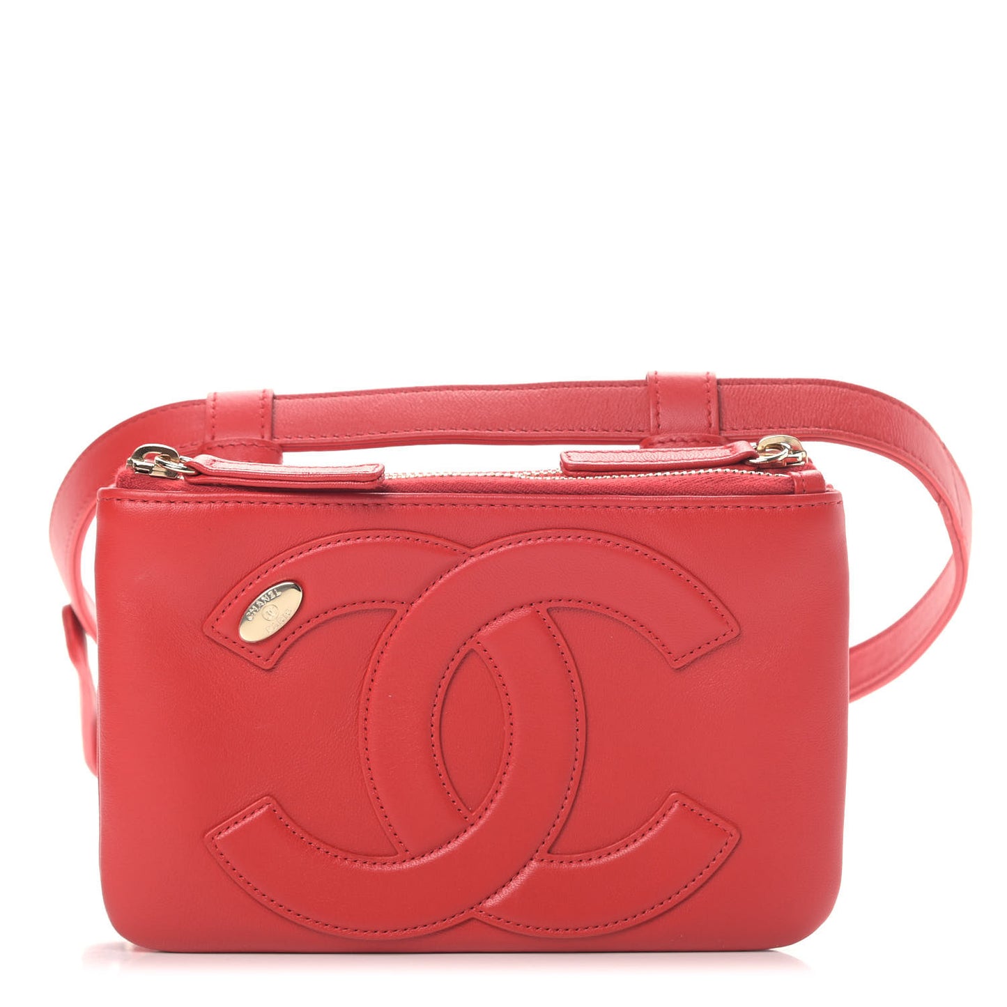 Lambskin CC Mania Waist Belt Bag Red
